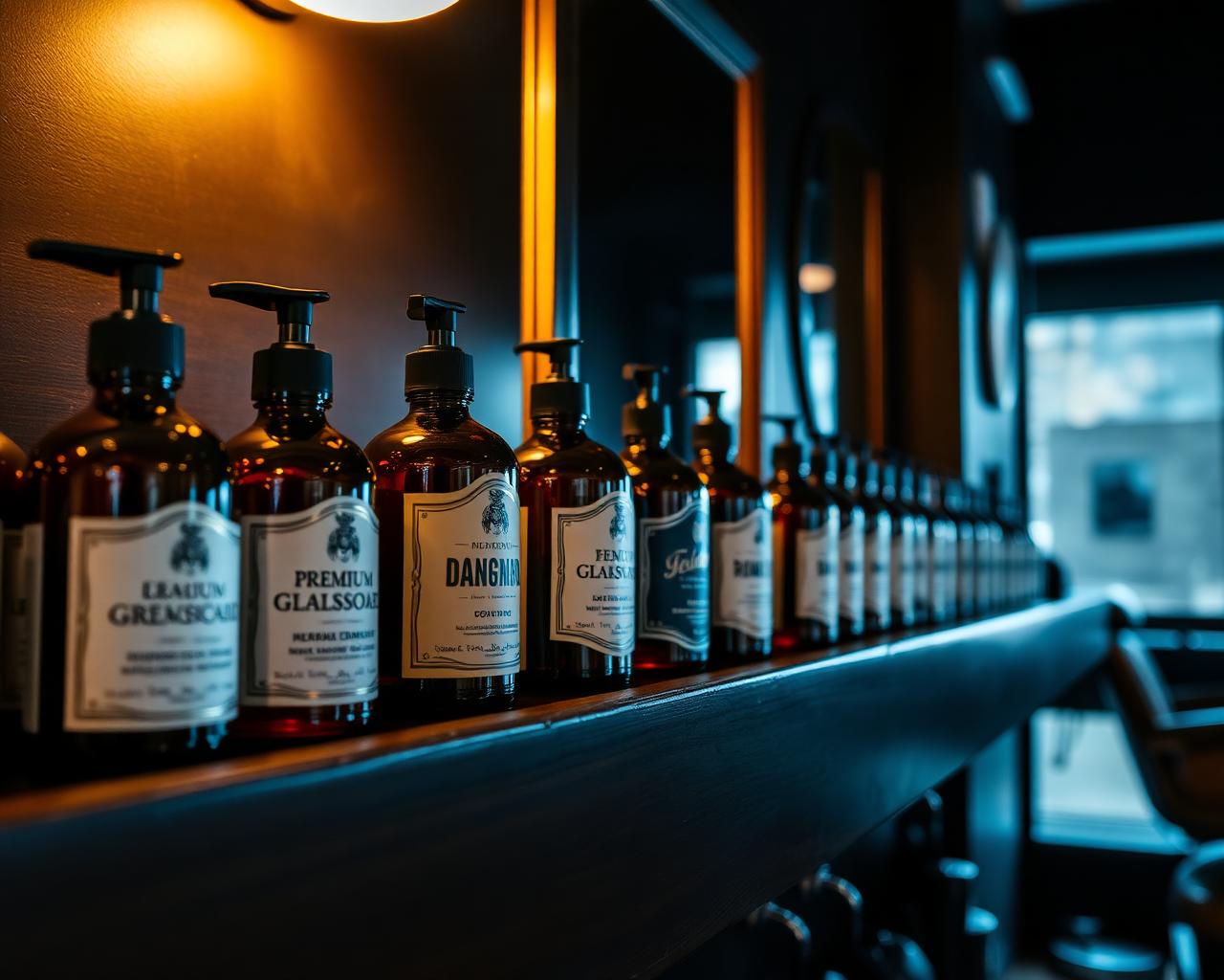 Premium grooming products on shelf