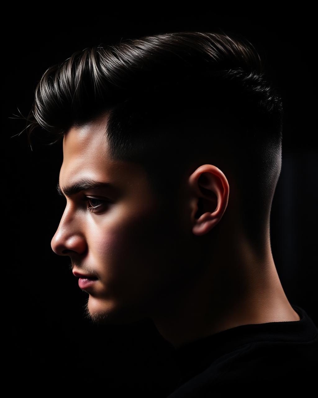 Sharp men's haircut profile